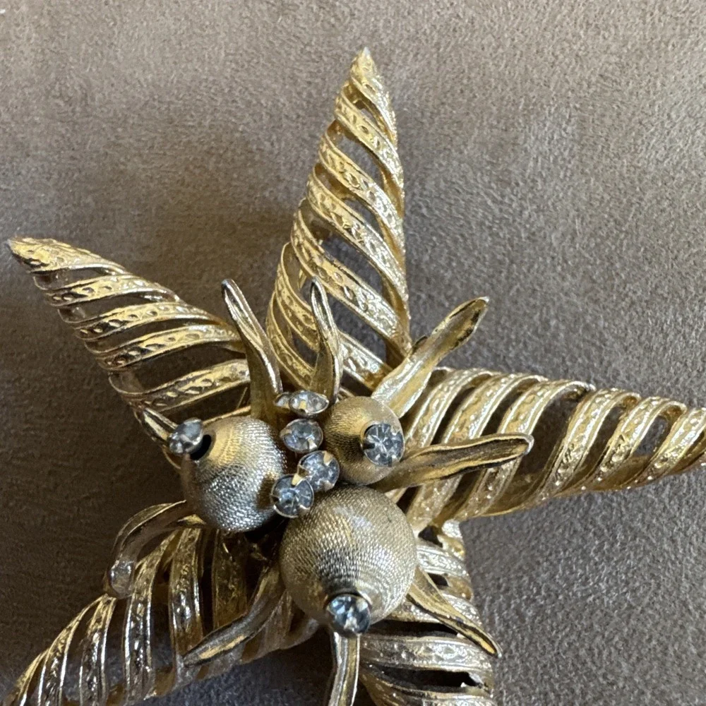 Coro Craft Vintage Gold Tone Large Starfish Star Brooch EUC Large